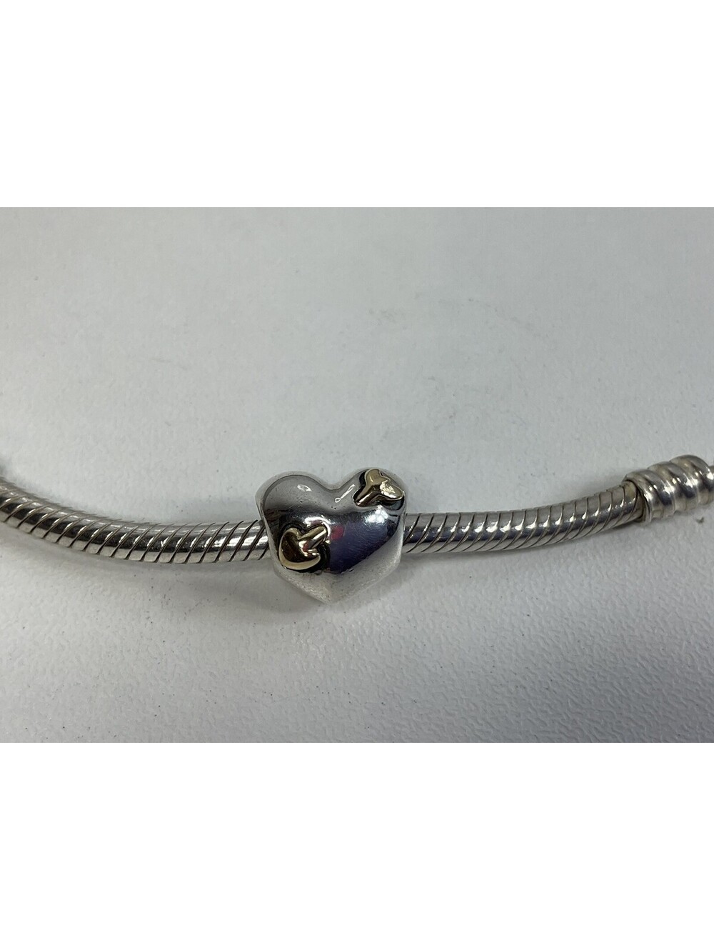 Pandora Two Tone Love Struck Heart Charm 14k Accents